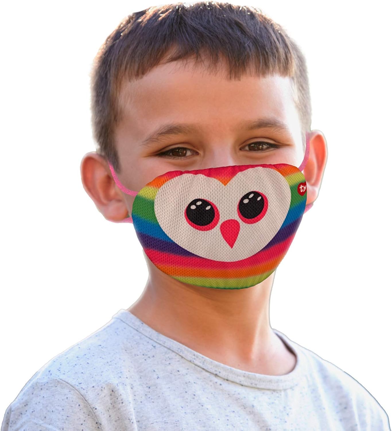 Ty UK Ltd Owen Owl Beanie Boo Face Mask, Multicoloured - Image 4
