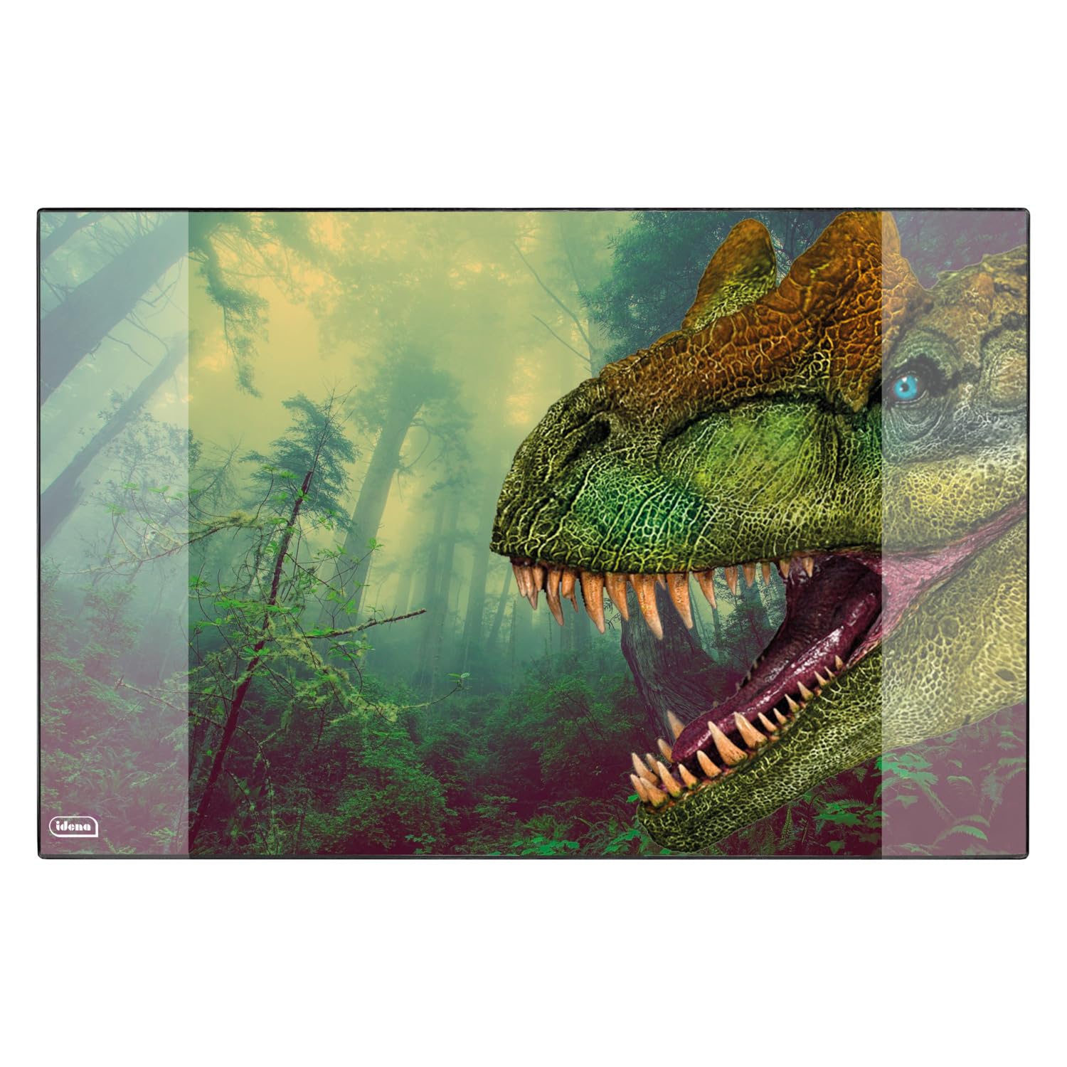 Idena 10452 Desk Mat with 2 Pockets Dinosaur Approx. 58.5 x 38.5 cm Large Practical Accessories for Children's Teenagers and Study Room