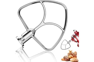 GUANQIAO Food-Grade Stainless Steel Flat Beaters for Kitchenaid Stand Mixer, 4.5-5Qt Tilt-Head Paddle Attachment for Kitchenaid Mixer, Polished Flat Beater for KitchenAid-Dishwasher Safe