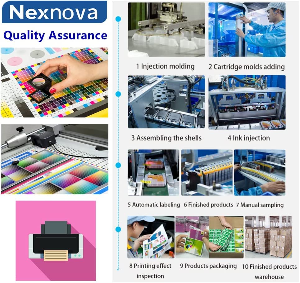 Nexnova® Ink BTD60 BT5000 Compatible with Brother 6-Pack (3BK/C/M/Y) for DCP-T300, T310W, T428W, T500W, T510W, T700W, T710W, MFC-T800W, T810W, T910DW, T4500DW, HL-T4000DW