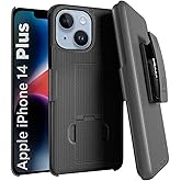 Designed for iPhone 14 Plus Case with Belt Clip Holster - Kickstand Cover Phone Case - Black (Dots)