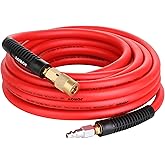 JOROY Hybrid Air Hose, 3/8-Inch by 25 Feet Air compressor Hose,Heavy Duty, Lightweight, Kink Resistant, All-Weather Flexibili