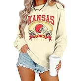 MYHALF Game Day Sweatshirt Football Shirts: Women Gameday Sequin Outfits Football Fan Game Day Shirt Long Sleeve Casual Tops