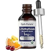 Carlyle L-Methylfolate Drops 1mg | 2 Fl Oz | with Organic Glycerin | Liquid Sublingual Supplement | Fruit Punch Flavor | Vegetarian, Non-GMO