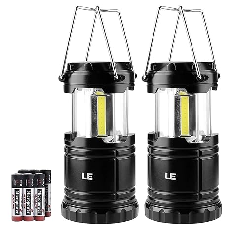 LE Portable LED Camping Lampe, Batteriebetriebenes Camping Laterne Tragbar, Faltbare Notfallleuchte für Angeln, Wasserdicht u