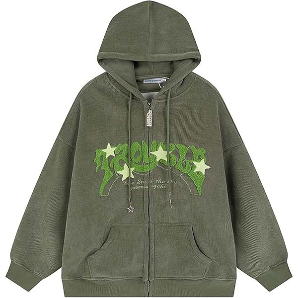 Amazon.com: Y2k Grunge Punk Full Zip Up Hoodies Women