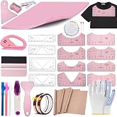 67 Pcs Sublimation Shirts Tool Kits for Vinyl Alignment,Heat Press Mat Pad Silicone,T-Shirt Rulers Guide and Teflon Sheet for Cricut Heat Press HTV Vinyl Center Designs,Craft Sewing Accessories