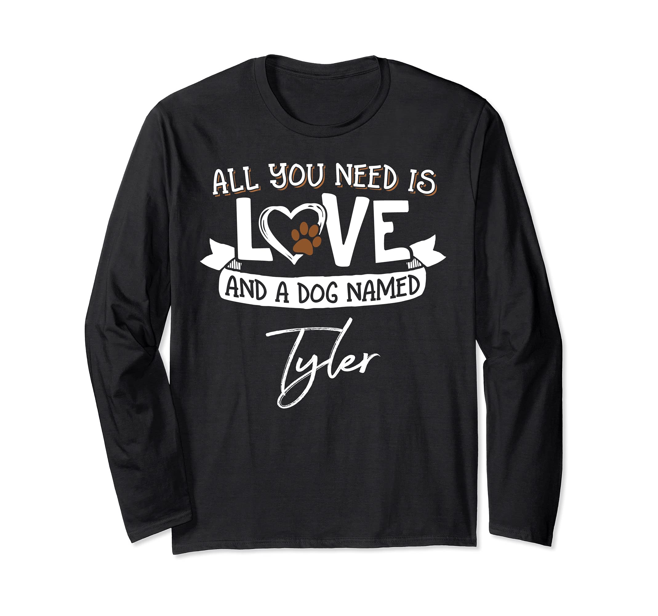 Cute Dog Named Tyler Design for Women and Men Long Sleeve T-Shirt