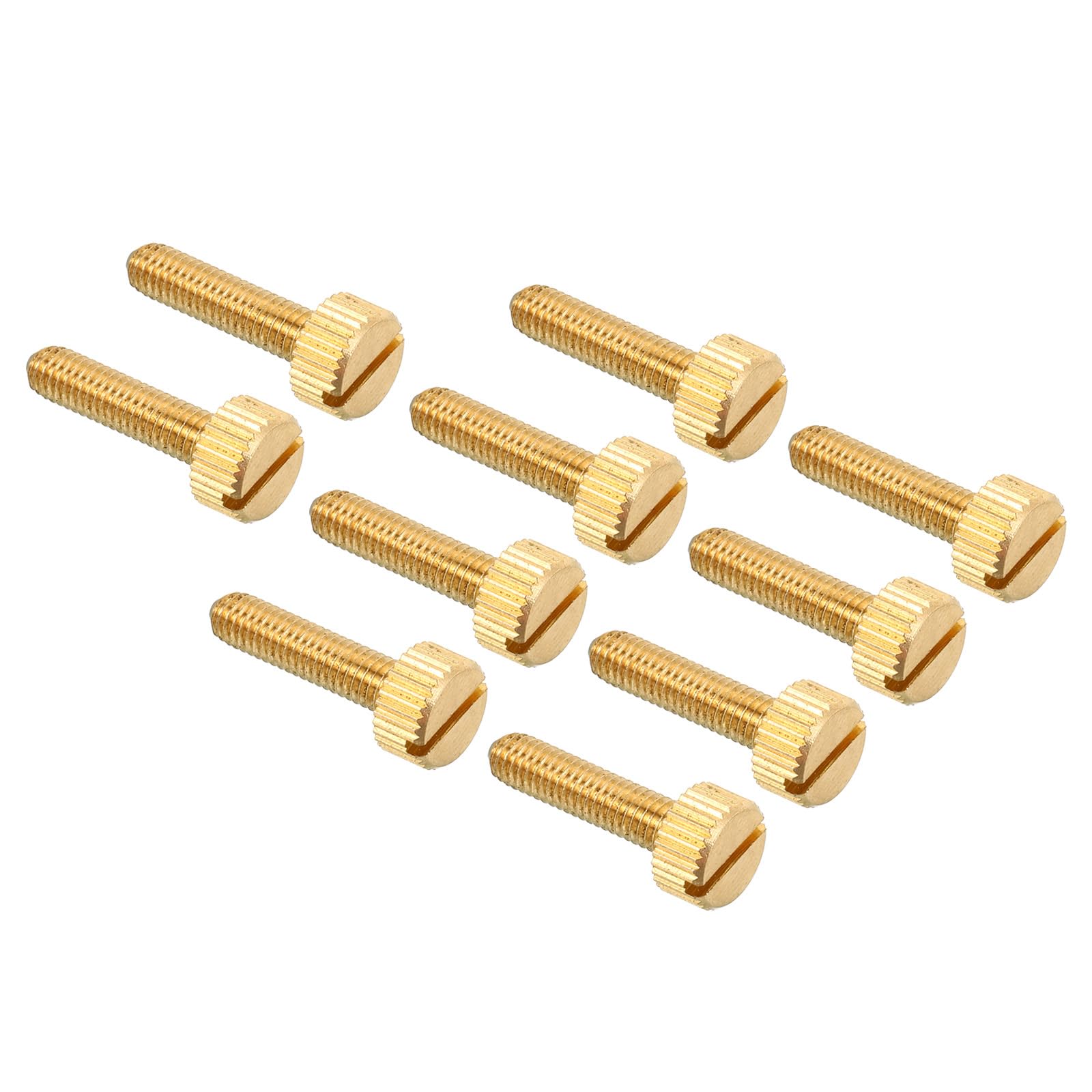 PATIKIL M5x25mm Knurled Thumb Screws, 15 Pack Flat Tip Brass Bolts Grip Knobs Fasteners with Straight Shoulders for Lighting Furniture Electronic Mechanical โ image 1