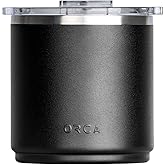 ORCA Shorty 16oz | Temperature Insulated, Vacuum Sealed Stainless Steel Mini Mug with Lid, Keeps Drinks Ice Cold or Hot — Black