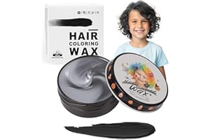 HANSUBY Temporary Black Hair Color Wax for Kids, Women Men Colored Hair Styling Mud, Washable Style Dye for Girls Boys Teens, DIY Instant Hair Coloring Gel Cream for Cosplay Halloween Children's Day