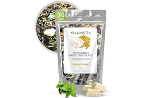 Nelson's Tea - White Chocolate Peppermint - Loose Leaf Tea - Green tea, white tea, peppermint, safflower, whitechocolate, and mint chocolate - 4 oz.