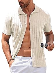 COOFANDY Men's Summer Beach Shirts Short Sleeve