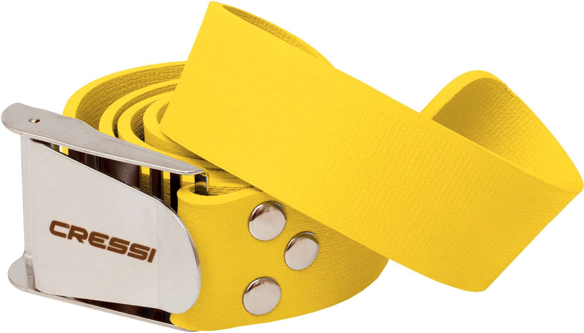 CRESSI Unisex Adult Quick Release Elastic Belt With Metal Buckle Underwater Weight Belt - Yellow/Silver, 140 cm