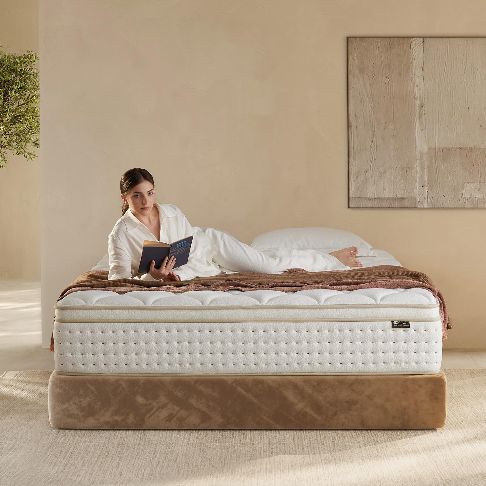 Photo 1 of OFFTR z 12 Inch King Size Mattress, Hybrid Zoned Support Pocket Coils & Cooling Memory Foam, Medium-Firm Feel with Strong Edge Support, Pressure Relief, CertiPUR-US Certified