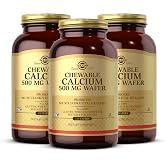 Solgar Chewable Calcium 500 mg - 120 Wafers, Pack of 3 - Promotes Musculoskeletal Health - Non-GMO, Vegan, Gluten, Wheat &amp; Dairy Free, Kosher - 180 Total Servings