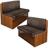 molasofa Leather Like RV Dinette Cushion Covers, RV Booth Seat Cover Stretchable Camper Cushion Couch Covers Washable Slipcovers for RV Camper Car Bench (2 Bench Cover &amp; 2 Backrest Cover, Brown-02)