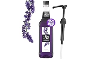 LITTLE SQUIRT SYRUP PUMP Lavender Syrup 33.8 Ounces - 1883 Lavender Syrup with Pump | Flavored Syrup for Hot & Iced Beverages, Subtle Floral Flavor - Gluten-Free, Vegan, Non-GMO, Kosher, Preservative-Free, Made in France