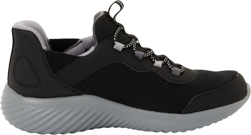 Niños Bounder Brisk-Burst Slip-In ENTRENADOR, Black Synthetic / Textile / Charcoal Trim, 37 EU