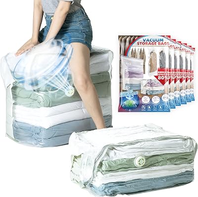 TAILI Extra Large Vacuum Storage Bags Cube 6 Jumbo Reusable Clothes Bedding