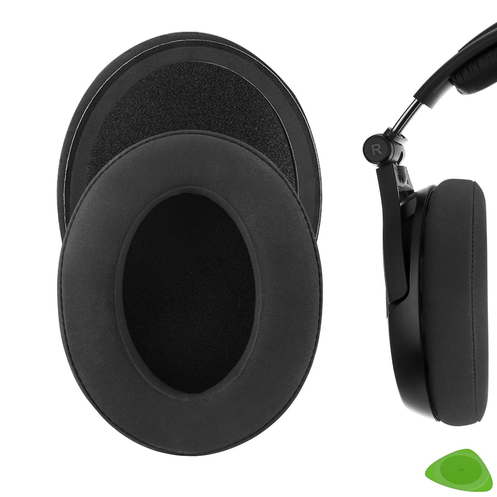 Geekria Comfort Velour Replacement Ear Pads Compatible with Sennheiser HD 380/ 380Pro/ 598/ 598SE/ 598CS/ 598SR/ 595/599/ 599SE, PXC350, PC 350/ 350SE, HME95, HMEC250 Headphones (Black)
