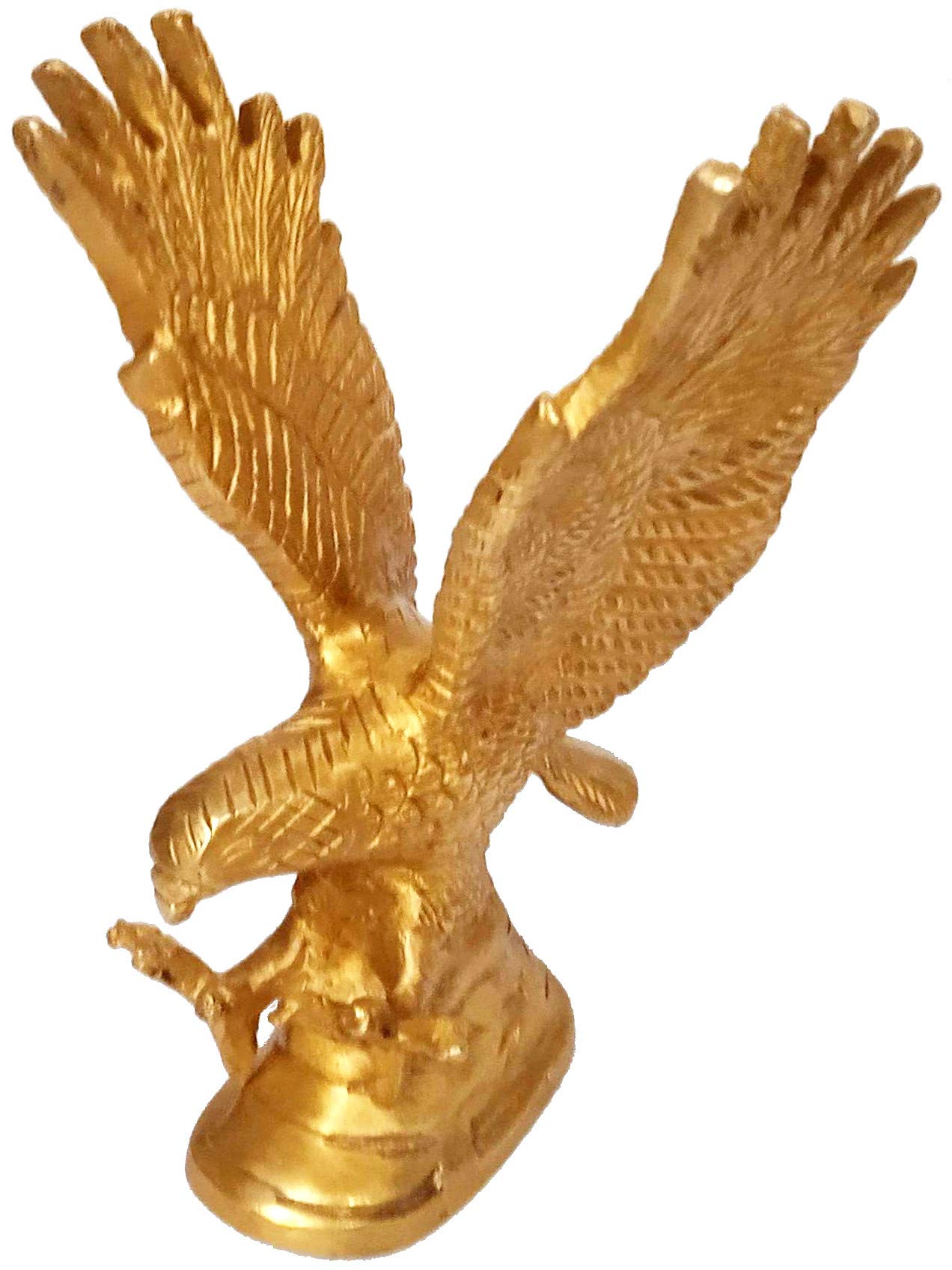 Purpledip Golden Eagle Hawk Statue Showpiece : Brass Figurine For Home Or Office Table (10951A)