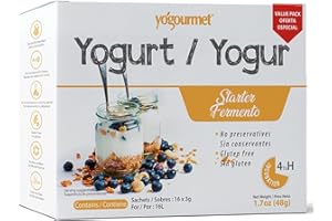 Yogourmet Yogurt Starter (16 Pack) - Make Yogurt at Home - Starter Culture - All Natural, Gluten Free, Kosher, Halal - 3 g Sachets