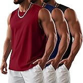 Evervibe 3 Pack Men's Big and Tall Tank Tops, Crewneck Sleeveless Tee Shirts Workout Swim Running Gym Muscle Shirts