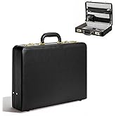 LOCKCURX Briefcases for Men, Anti-Theft Dual Lock Briefcase with 16 Inch Laptop Compartment, Waterproof Faux Leather, Brief Cases Men with Multi File Organizer, Perfect for Office, Travel (Black)