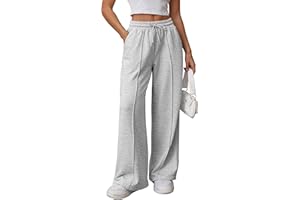 ATHMILE Womens Wide Leg Sweatpants High Waisted Baggy Pants Fashion Teen Girl Drawstring Athletic Joggers