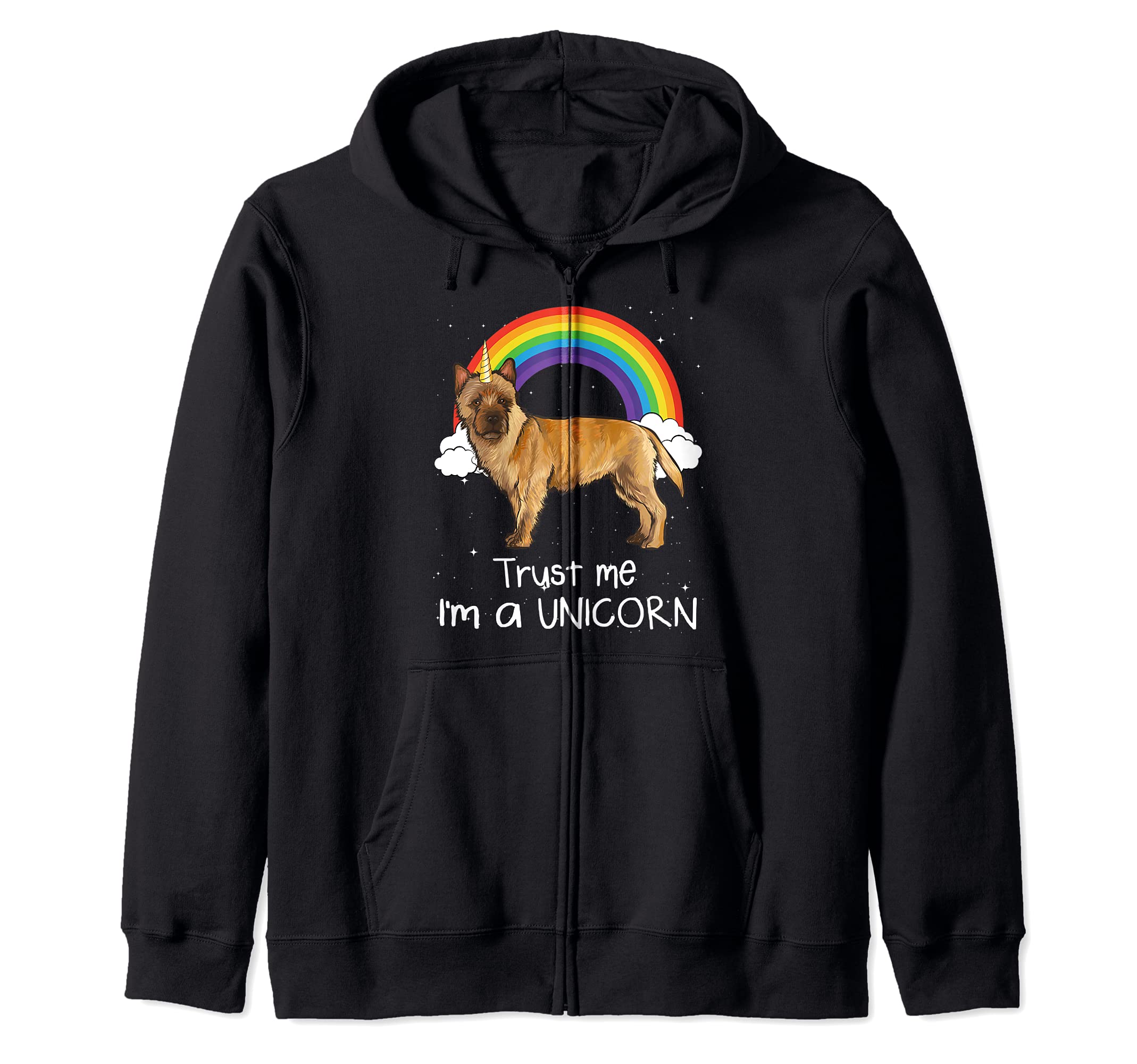 Rainbow Cairn Terrier Trust Me I'm A Unicorn Dog Zip Hoodie