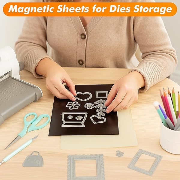 GCFOIR ADHESIVE MAGNETIC SHEETS 8.5 X 11 INCH, 50 PACKS MAGNETIC SHEETS WITH ADHESIVE BACKING – 0.5MM THICKNESS FLEXIBLE MAGNET SHEETS FOR DIES STORAGE, CRAFT PROJECTS, PHOTOS, SCHOOL, OFFICE