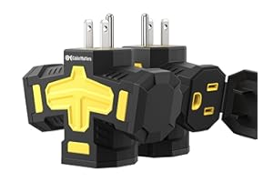[ETL Listed] Cable Matters 2-Pack 3 Way Outdoor Plug Splitter 15A 1875W (Indoor/Outdoor Multi Plug Outlet, 3 Way Outlet Adapter) in Black