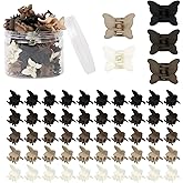 50Pcs Butterfly Hair Clips for Women Girls, Small Cute Claw Clips for Thin Fine Hair Neutral Color Mini Hair Clips Strong Grip Y2K Hair Accessories for Women Teen Girls