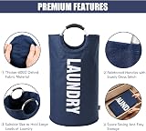 DOKEHOM 125L X-Large Collapsible Laundry Basket Bag Dark Blue 31in H view 6