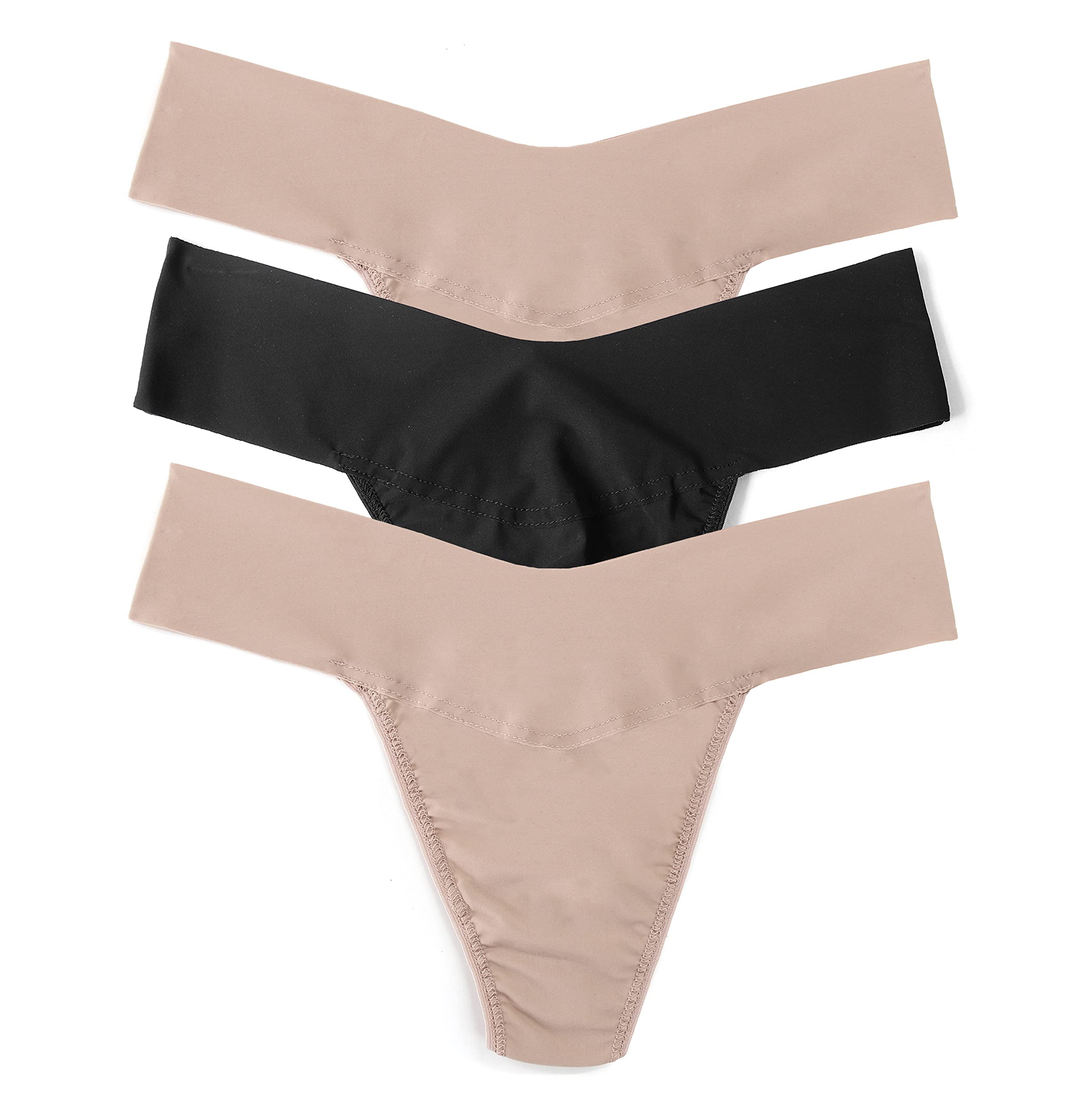 Photo 1 of hanky panky, Breathe Natural Rise Thong, Black, Taupe, Taupe, Underwear for Women, Natural Waisted Underwear, Sizes XS, Handcrafted with Nylon