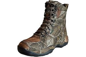 R RUNFUN Men's Waterproof Hunting Boot Camo Hiking Boots Military Tactical Boot, Breathable and Non-slip Outdoor Shoes, 8", 200g Insulation
