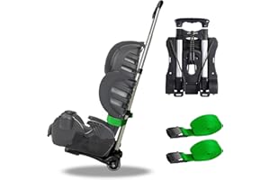ZHTANGRUI Car Seat Travel Cart - Dolly Roller Cart Wheels Airport Travel Folding Carrier Strap Backpack Trolley Airplane Foldable Luggage Cart with Wheels (Green)