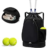 GQIIRL Tennis Bag for Women Men - Water Resistant Tennis Backpack to Hold 2 Rackets with Shoe Compartment, Lightweight Pickleball Paddles Badminton Squash Racquet Bags for Youth Girls Teenager