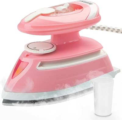 Duronic Travel Iron SI4 PW Dual Voltage 420W Ceramic Plate Portable Steam Iron