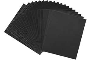 Shineboc Sandpaper Assortment, 18 Sheets, 9 x 11 Inch Wet Dry Sand Paper, 120/180/240/320/400/600/800/1000/2000 Grit Hand San