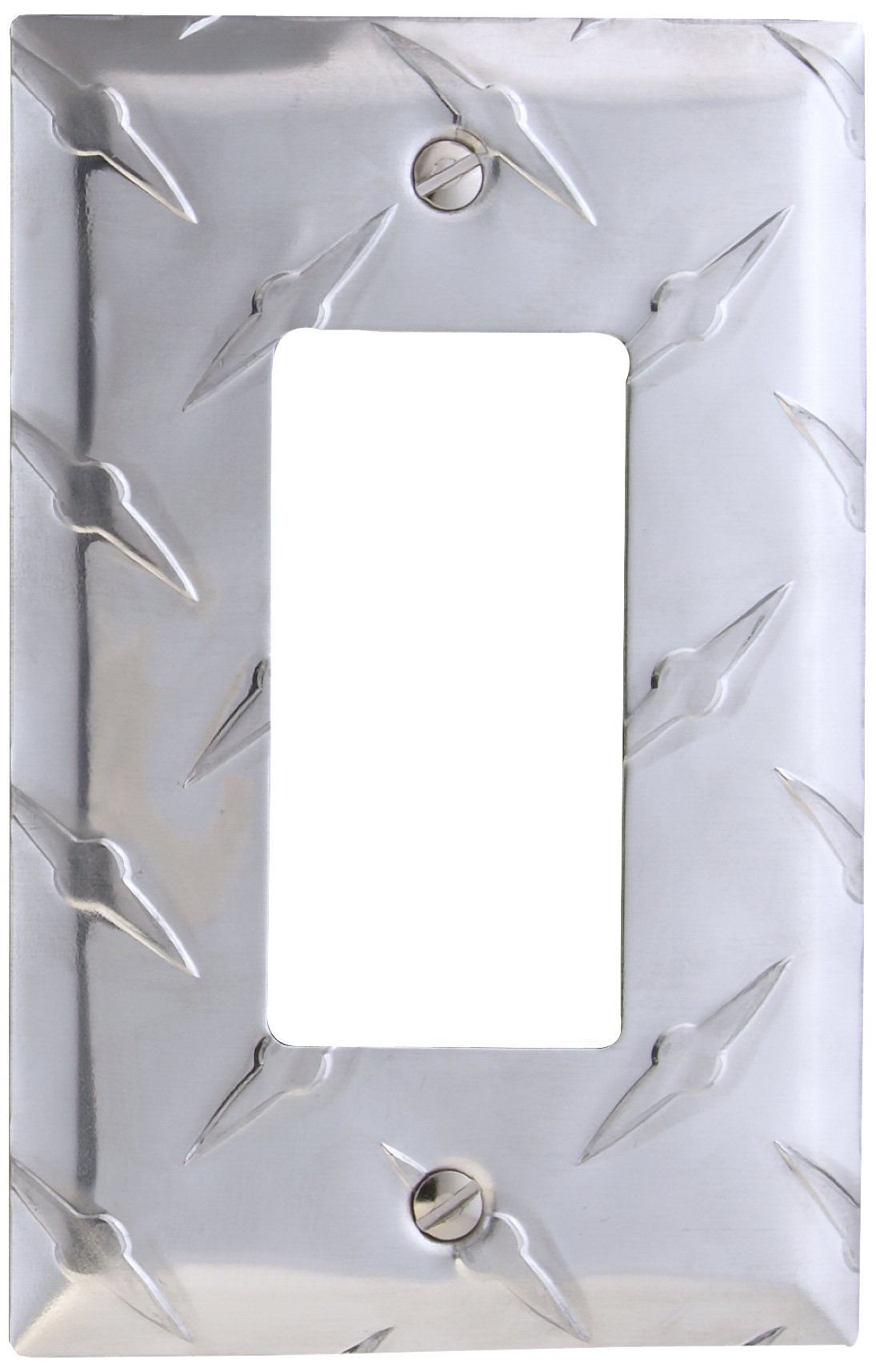 Photo 1 of Amerelle Diamond Plate Single Rocker Stamped Aluminum Wallplate