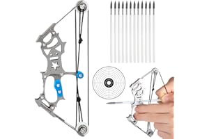 SPXKD Mini Compound Bow and Arrow Set with 12 Arrows Mini Archery Bow Practice Set for Adults Hunting Recreational Pastimes and Gifts