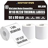 M220 Labels M110 Thermal Labels for Phomemo M110 M220 M120 M221 Label Maker Tape Refill for CLABEL 221B Label Refill 1.97'' x 3.15'' 50x80mm 3 Rolls White