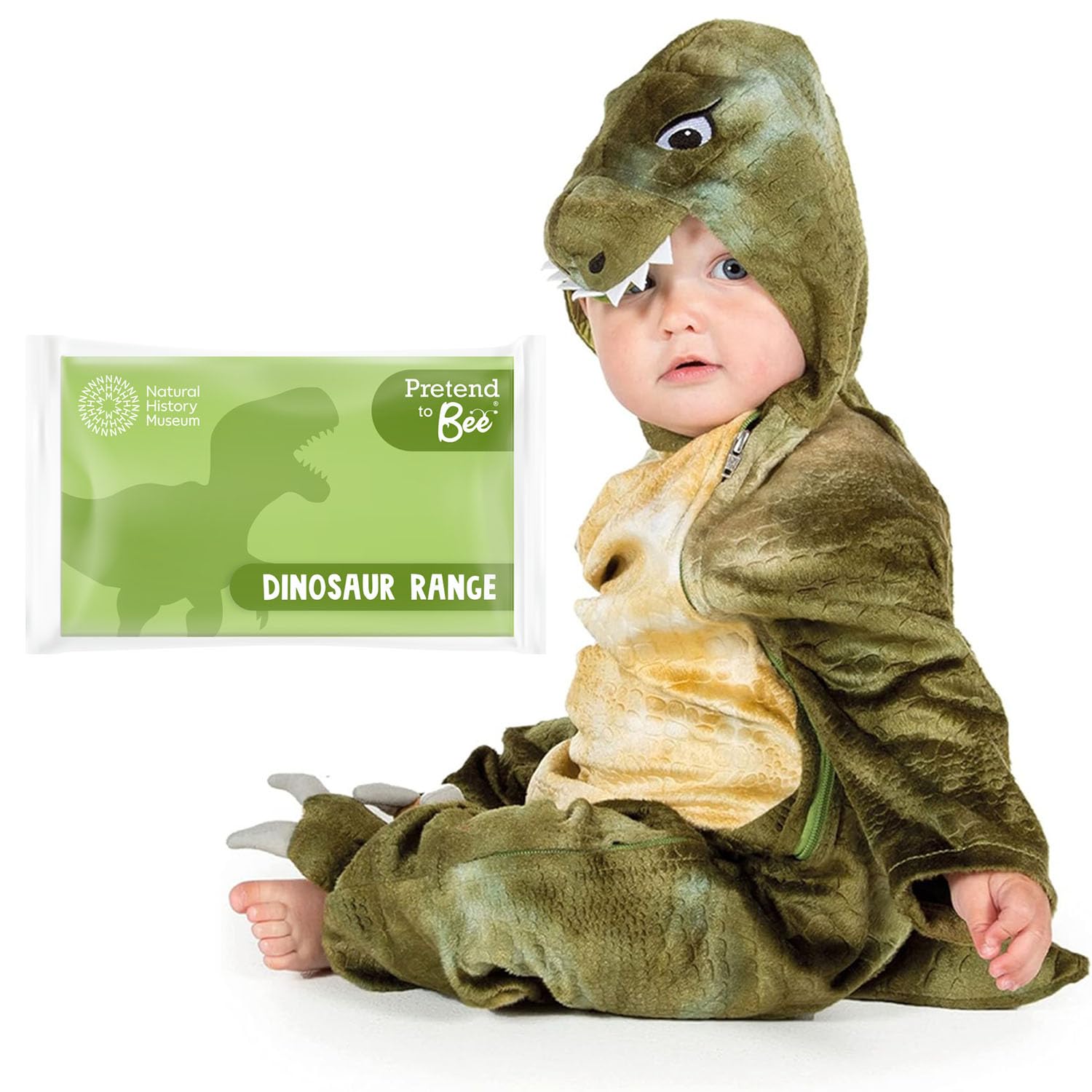 PRETEND TO BEE Baby Natural History Museum T-Rex Dress Up Costume for Kids/Toddlers/Babies, Official, Onesie, Multi Coloured, 18-24 Months