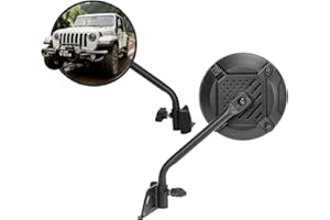 JOYTUTUS Doors Off Mirrors Compatible with 2018-2026 Wrangler JL & 2020-2026 Gladiator JT, Door Hinge Side 6 Inch Mirror, Bro