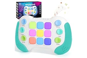 AOTIBO Fast Push Game Fidget Toys Handle, Flashing Handheld Game for Kids Teens Adults, Electronic Brain & Memory Game, Quick Push Buttons Gamepad, Xmas Birthday Gifts STEM Toys for Boys Girls (Green)