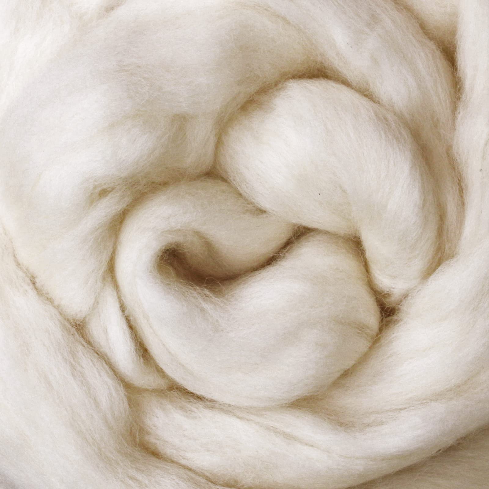 SUPERWASH MERINO Wool Roving. Ethically & Responsibly Sourced Fiber for Spinning, Blending, Filling and Stuffing - 1 LB Bag, Natural White Combed Top