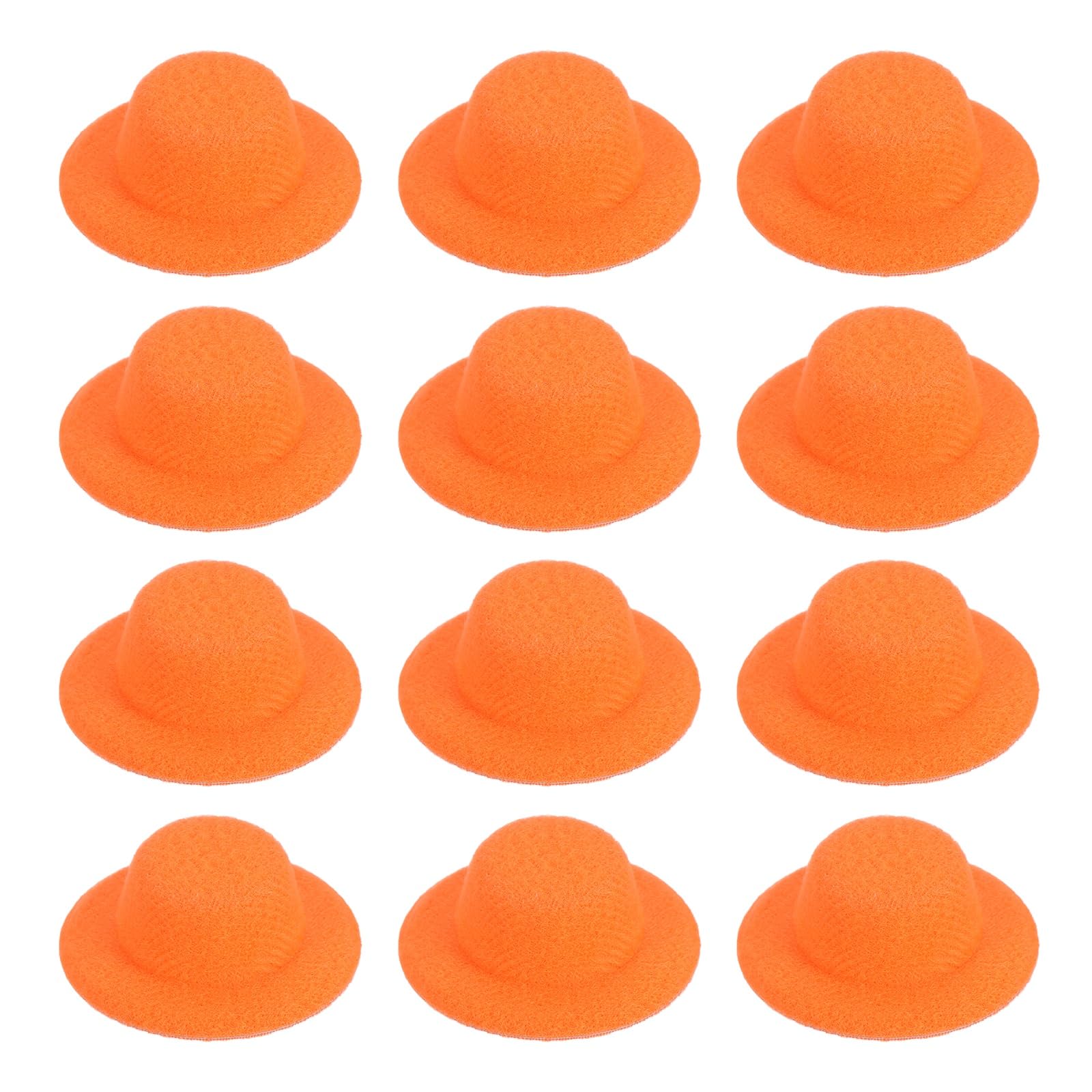 PATIKIL 4 Inch Mini Formal Hats, 12 Pcs Miniature Doll Hats Mini Top Hat for Crafts Hair Accessories Decorate Doll Snowman, Orange