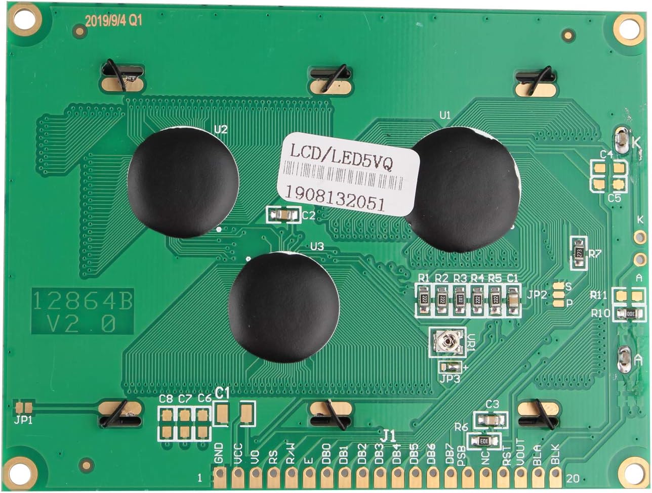 HALJIA 5V 12864 LCD Display Module 128x64 Dots Graphic Characters Letter Matrix Blue Backlight Compatible with Arduino Copiers Fax Machines Printers 3D Printer - Image 4